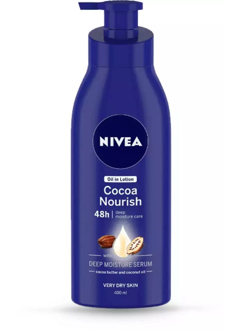 NIVEA Cocoa Nourish Body Lotion-400ML,Body Milk Nourishing Lotion-400 ML SET OF 2 (400 ml) - Image 2